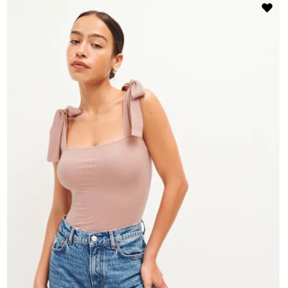 Reformation Canyon Tie Strap Knit Tank Blush - Size S